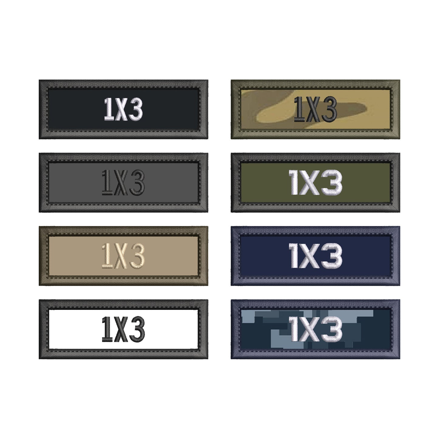 1X3 Inch Custom Embroidered Name Tape - Your choice of Sew on or Hook Fastener backing