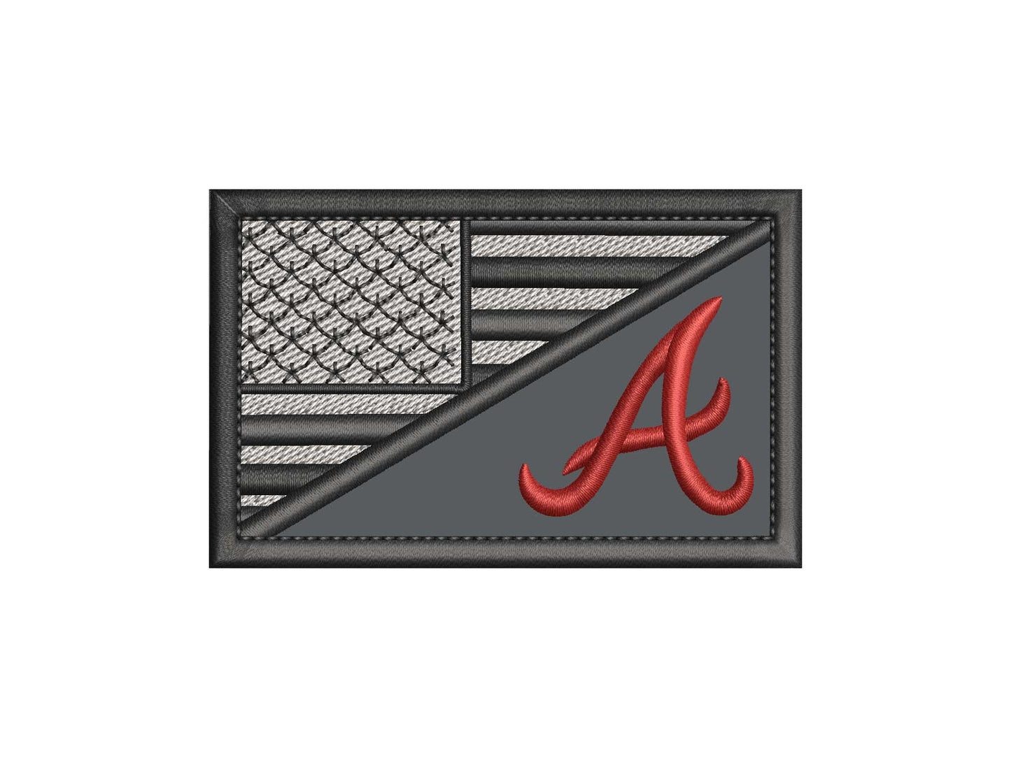 2.25X3.5" Inch Custom Half flag Half art Embroidered Patch: Your choice of Sew on or Hook Fastener backing