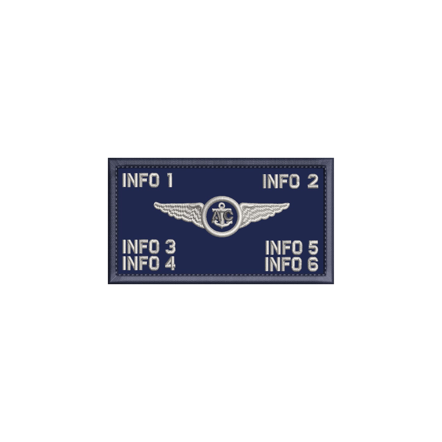 Navy - Plate carrier flak patch - 2.25" x 4" embroidered patch on Navy Fabric with a Navy edge trim – Hook Fastener