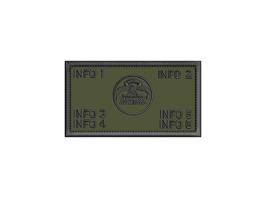 OD Green - Plate carrier flak patch - 2.25" x 4" embroidered patch on OD Green Fabric with a black edge trim – Hook Fastener