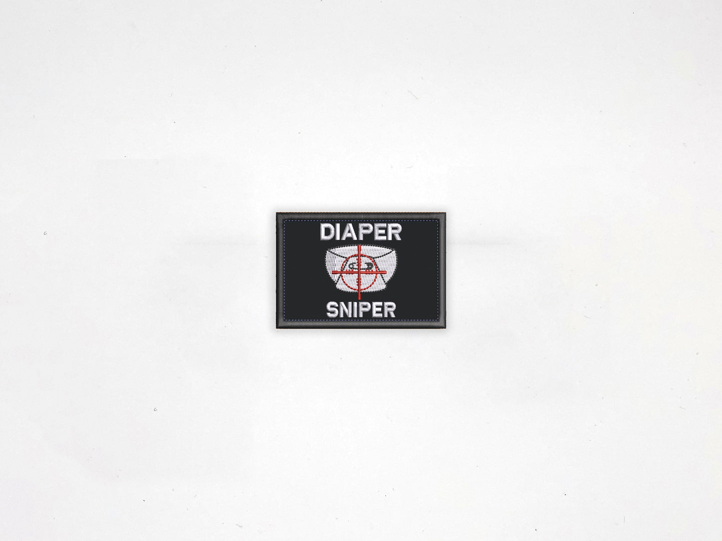 Tactical Dad Life Diaper Sniper Embroidered patch 3x2 inch sew on/Hook fastener with black edge finish