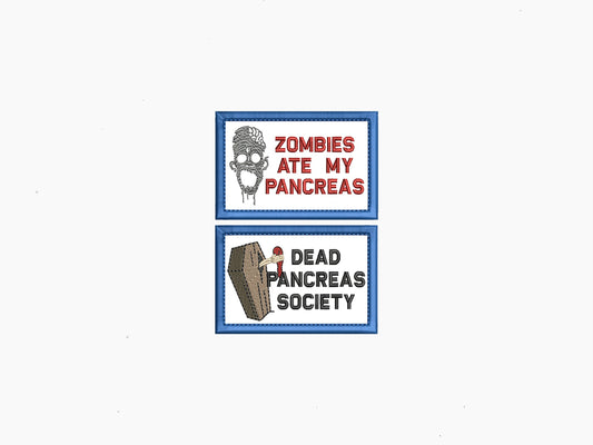 Zombies ate my pancreas OR Dead pancreas society patches 2x3 sew on or hook backing