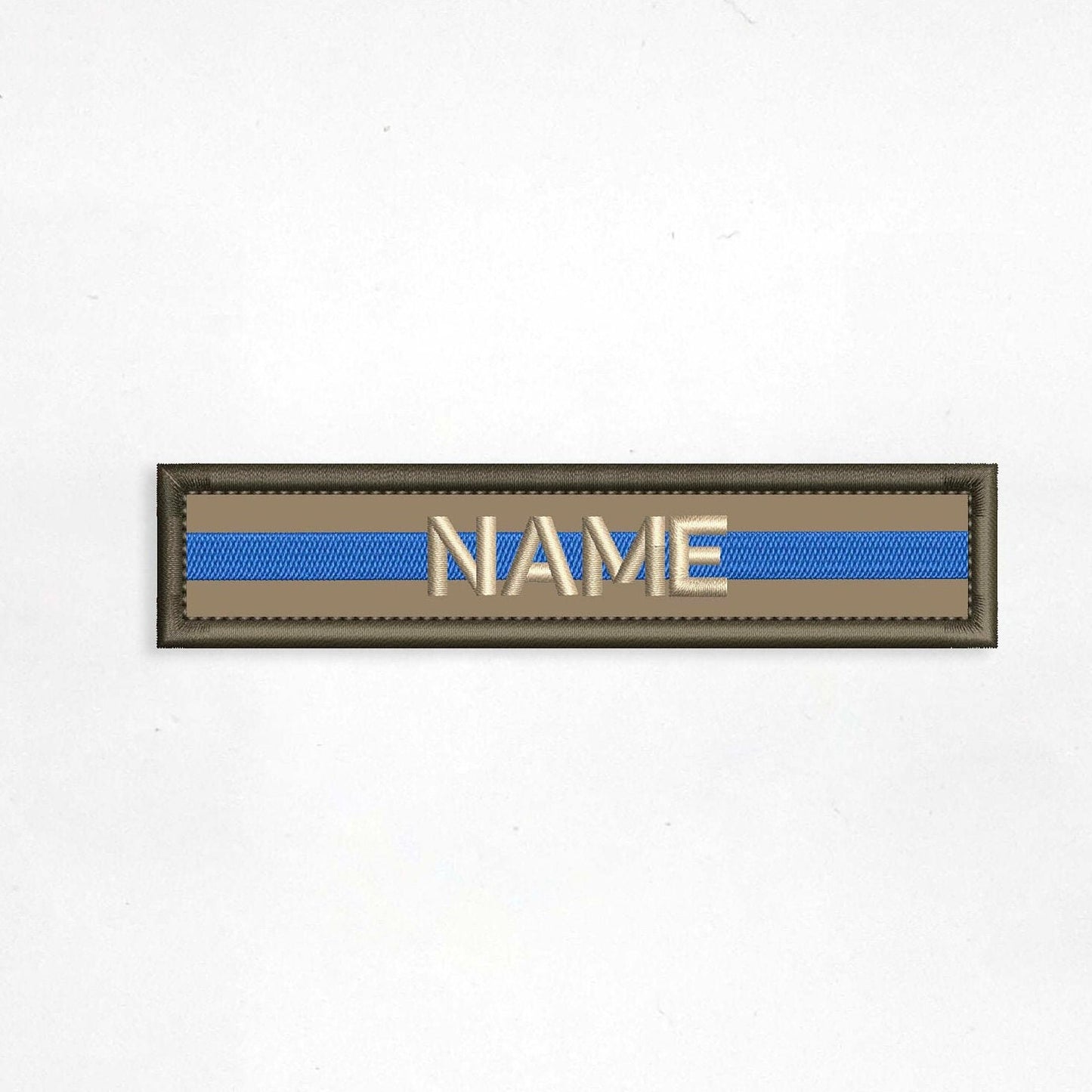 Name Tape - Thin Blue/Red line Embroidered patch with sew on or Hook Fastener