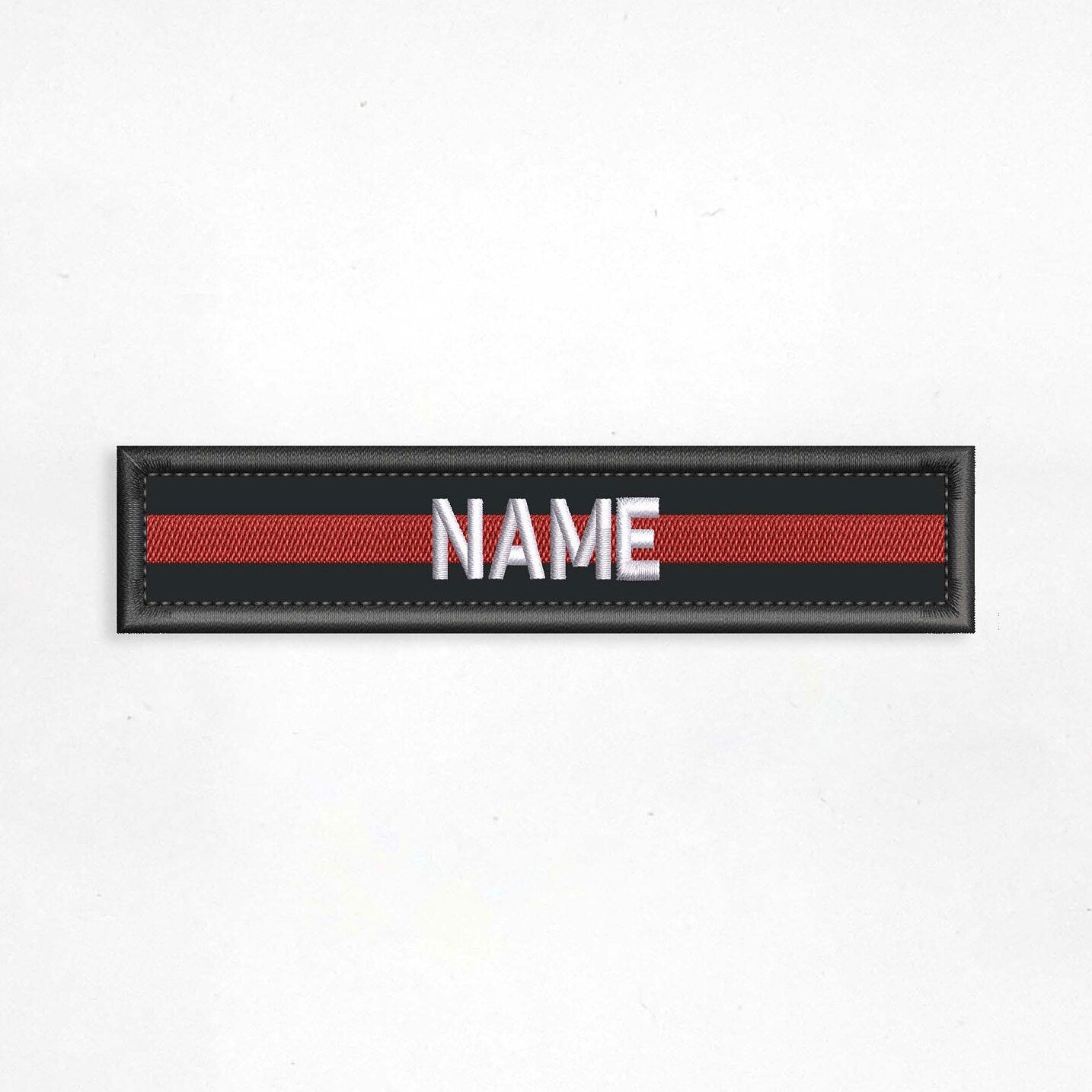 Name Tape - Thin Blue/Red line Embroidered patch with sew on or Hook Fastener