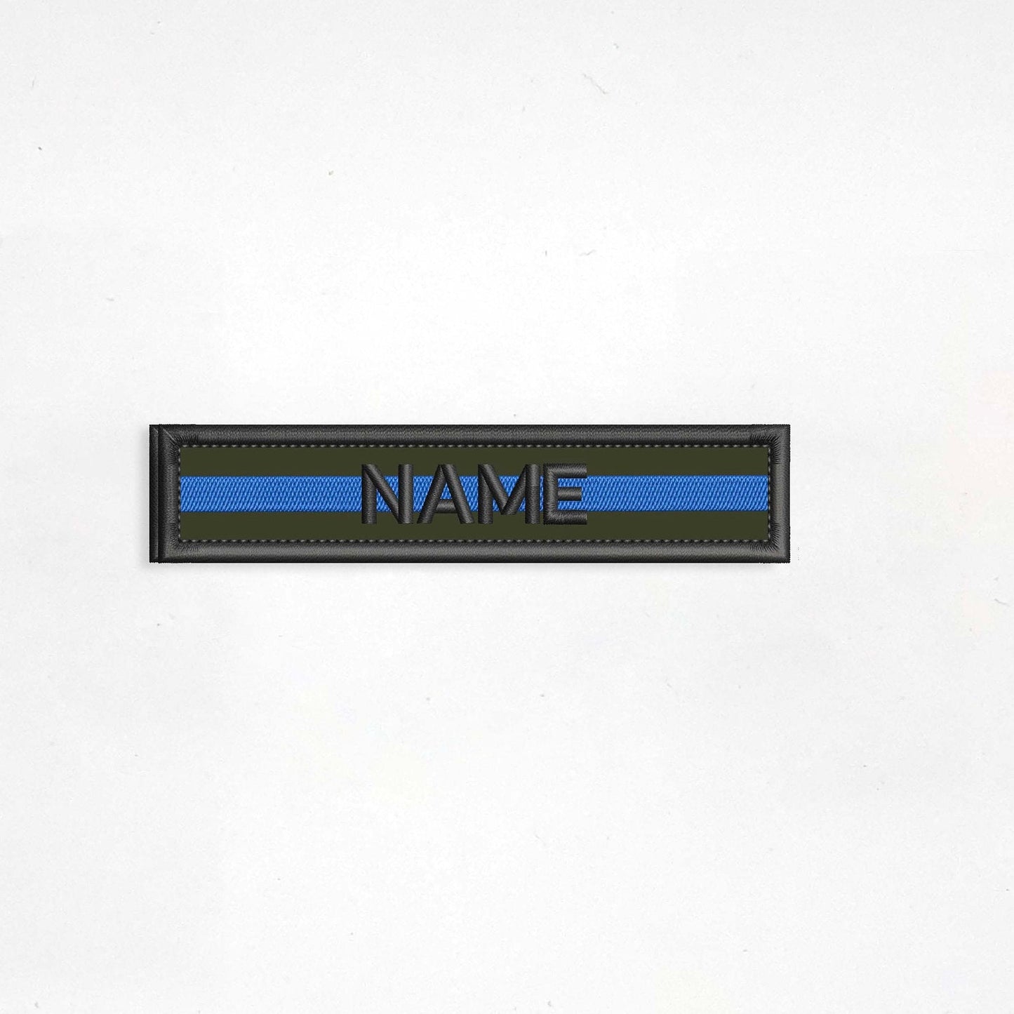 Name Tape - Thin Blue/Red line Embroidered patch with sew on or Hook Fastener