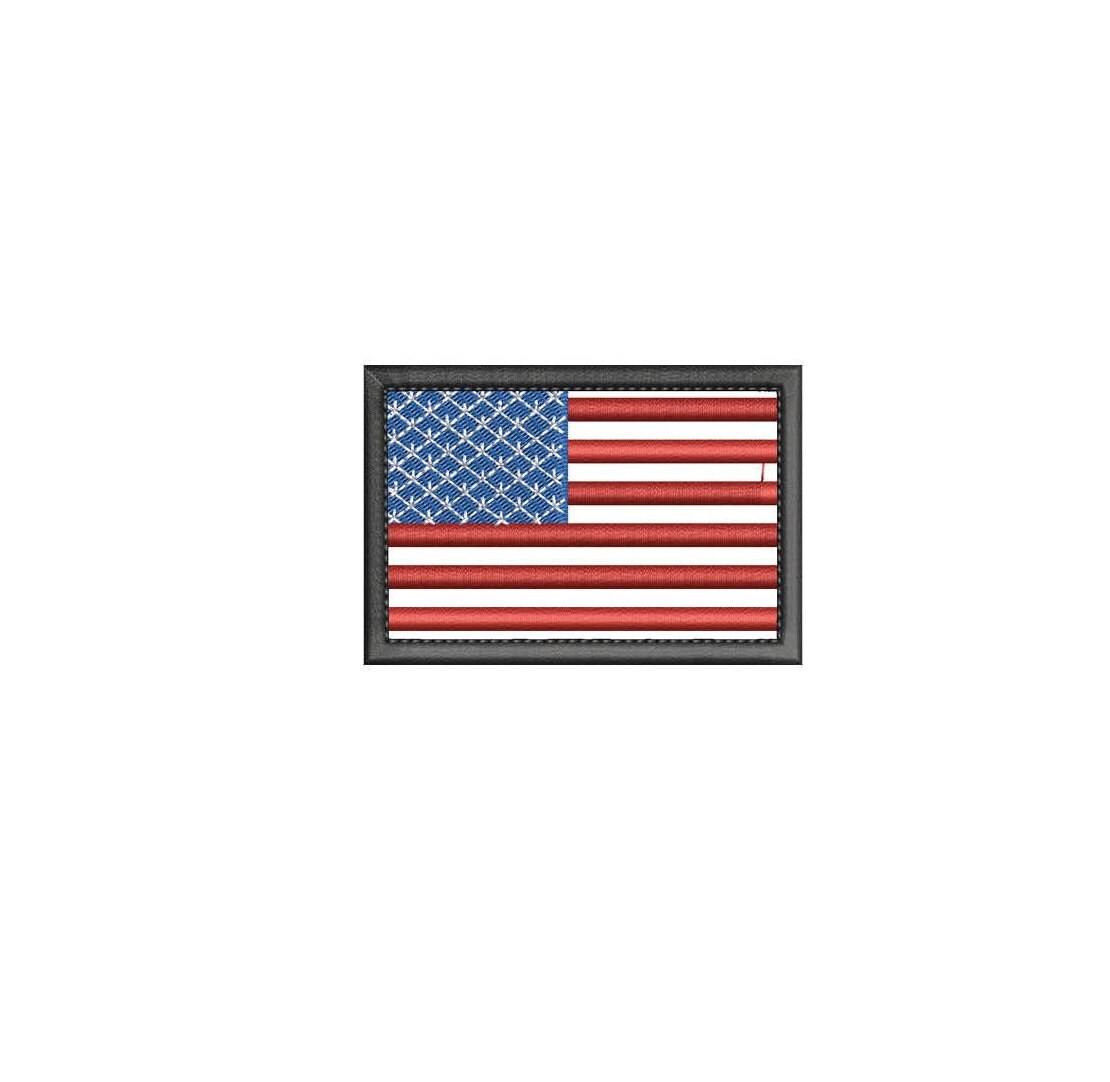 USA Flag - 3x2 morale patch - Embroidered - Sew On OR Hook Fastener