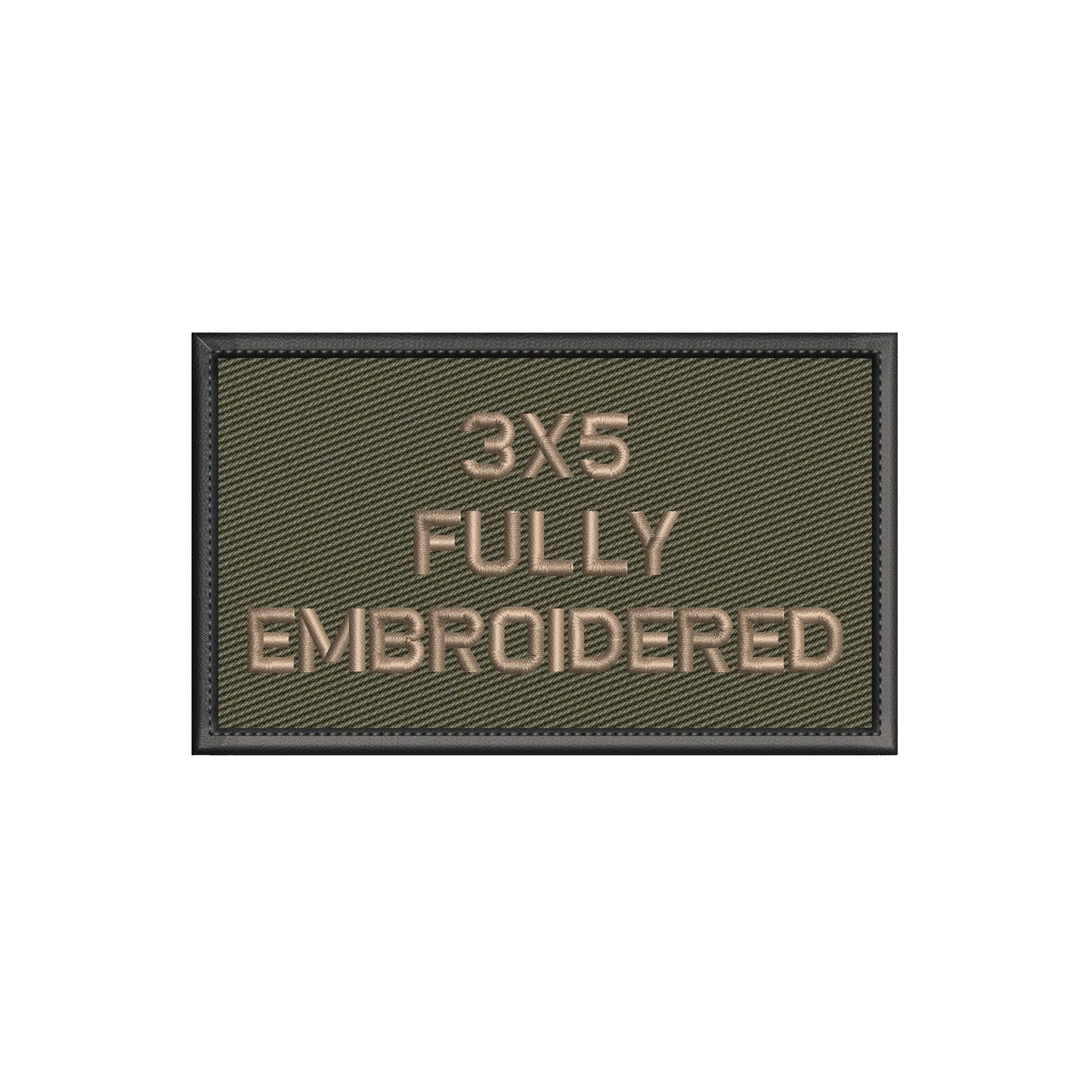 100% Fully Embroidered 3X5 Inch Custom Designed Patch - Embroidered: Your choice of Sew on or Hook Fastener backing