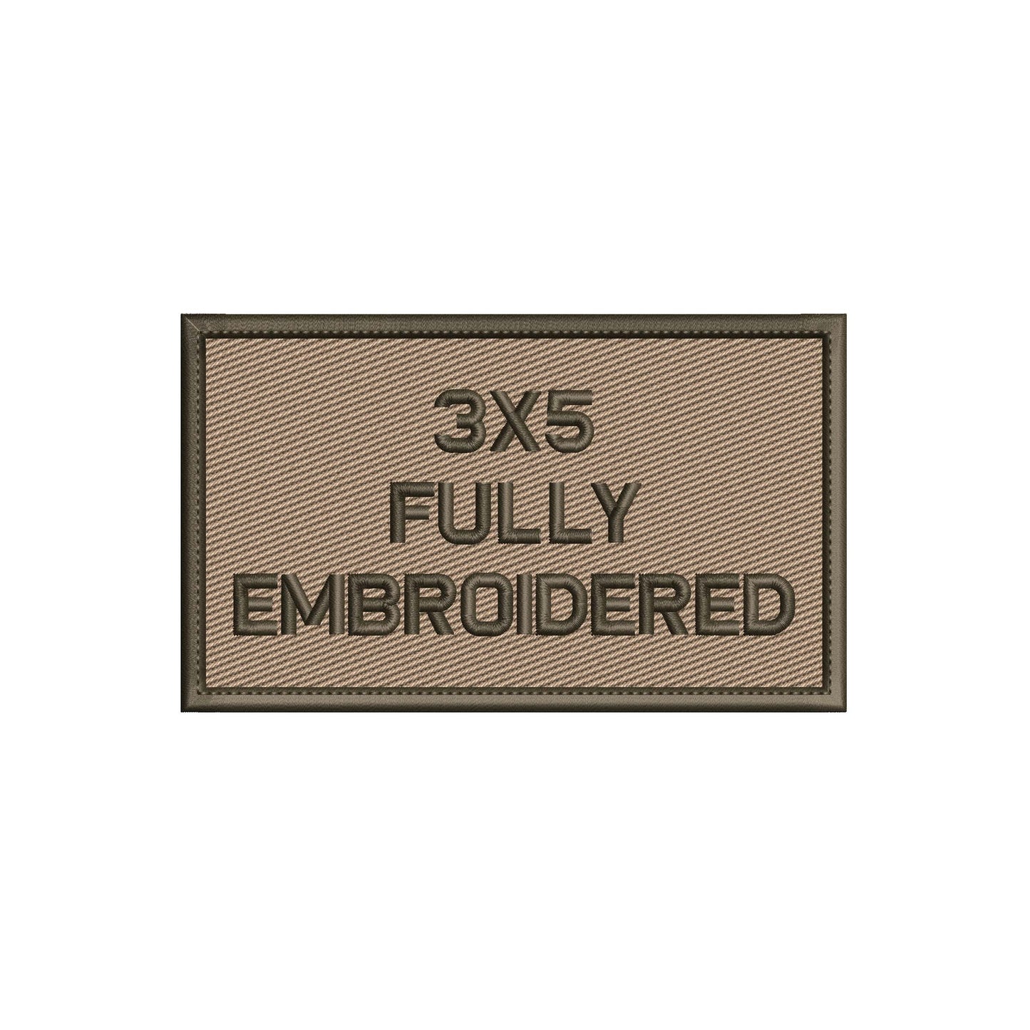 100% Fully Embroidered 3X5 Inch Custom Designed Patch - Embroidered: Your choice of Sew on or Hook Fastener backing